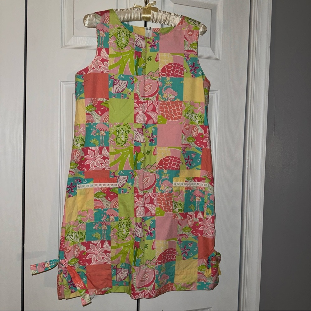 Lilly Pulitzer White Label Dress Patchwork Tropical Size 8